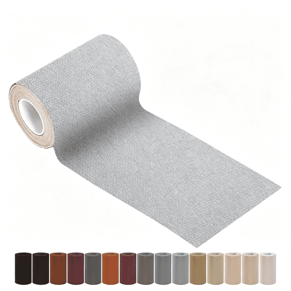 CCOCC Linen Repair Tape 4X79 Inch,Self Adhesive Fabric Patches,Linen Patch Tape Kit,Fabric Repair Tape for Couch Sofas,Headboards,Chairs,Pillows,Curtains,Couches-Medium Grey