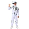 thumbnail image 3 of WERYOUNG Girls Boys Onesie Fashion Long Sleeve Space Astronaut Stage Performance Halloween Jumpsuit Leisure Birthday Party One-Pieces,White,3-4 Years, 3 of 8