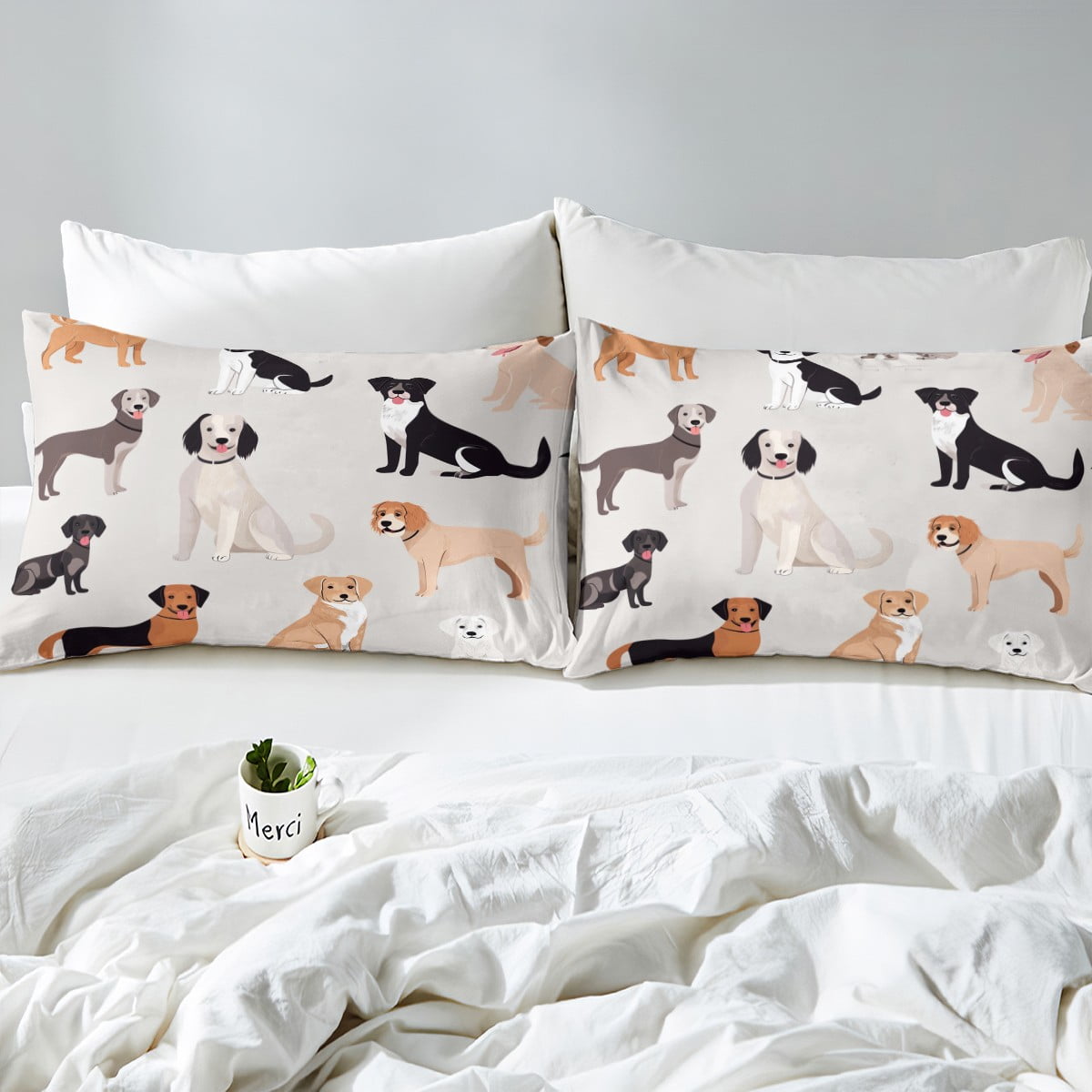 Kids Dog Paw Print Full Size Sheet Set 4pc - Cute Pet Theme Bedding With Deep Pocket Fitted Sheet, Flat Sheet & 2 Pillowcases - View #10