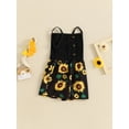 thumbnail image 3 of Bagilaanoe Toddler Baby Girl Jumpsuit Shorts Sleeveless Sunflower Print Romper Overalls 12M 18M 24M 3T 4T 5T Kids Short Pants Summer Clothes, 3 of 7