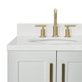 thumbnail image 5 of Ariel Taylor 36 In. Left Offset Oval Sink Bathroom Vanity With Carrara White Quartz Countertop 1.5 Edge In Grey, 5 of 10