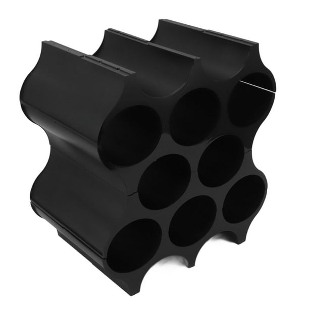 Estante para vino Jadeshay 4 piezas organizador de botellas de vino tinto negro