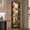 Black, variant on 4-Tier Lighted Corner Curio Cabinet, Glass Display Case, White | Tempered glass china storage with motion sensor. 90 degree farmhouse collectible showcase for trophies and figurines.