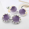 thumbnail image 3 of Gafas de sol retro con margaritas para mujer, diseño de flores, redondas, estilo disco., 3 of 5