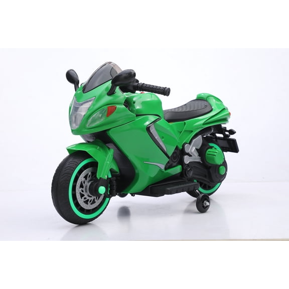 Xuanlur 24V Ride On Toys Motorcycle for Big Kids, Kids Car Motorcycle with LED Light, Gift for Boys & Girls Ages 3-8 (Dark GreenRed)