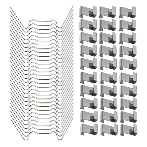 LEORX 100Pcs Glass Retainer Clips with Screws Greenhouse Glass Clips Silver for Garden Use