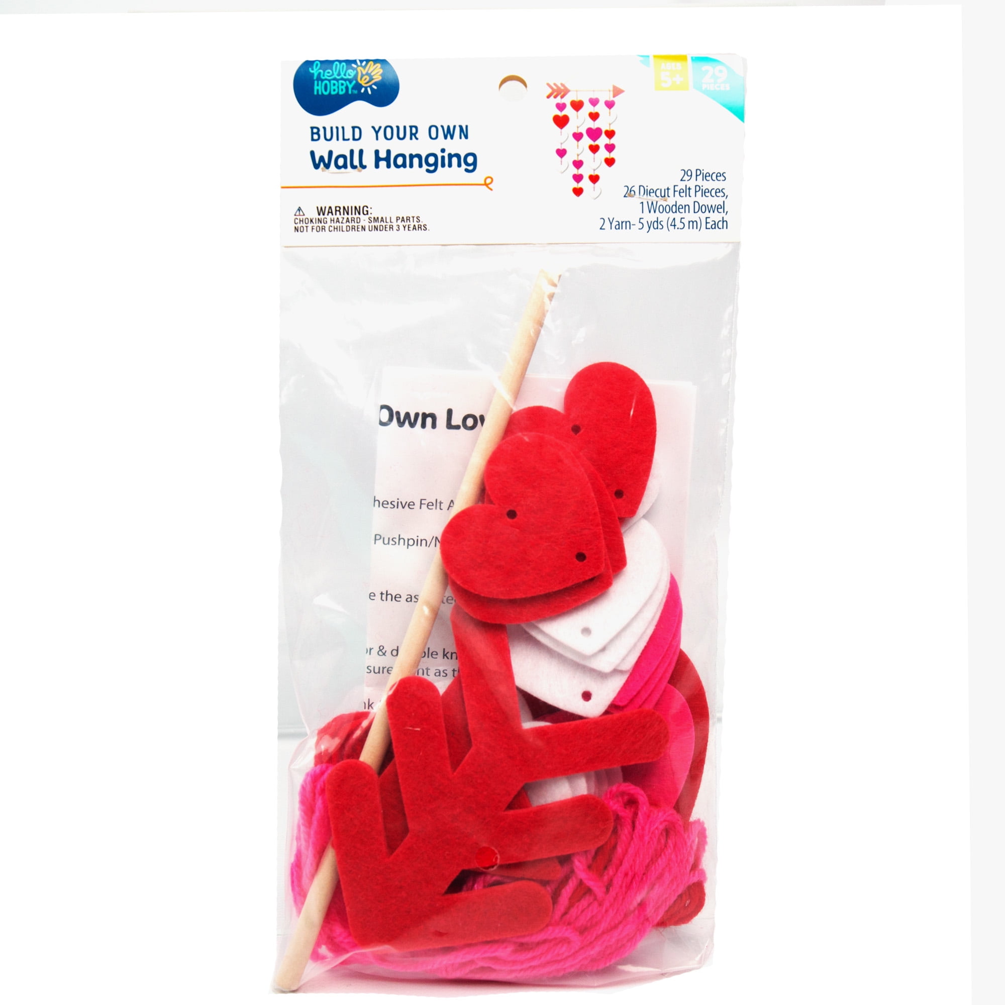 Hello Hobby Build Your Own Wall Hanging Love Arrow, Craft Kit, Boys and Girls, Child, Ages 5+