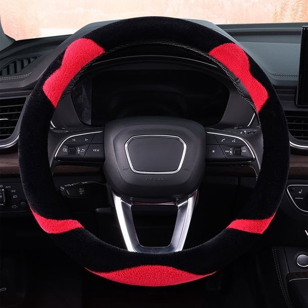 Bonita funda para manillar de coche con pelusa de orejas de gato, cálida y de invierno, para hombre y mujer, ideal para volante.