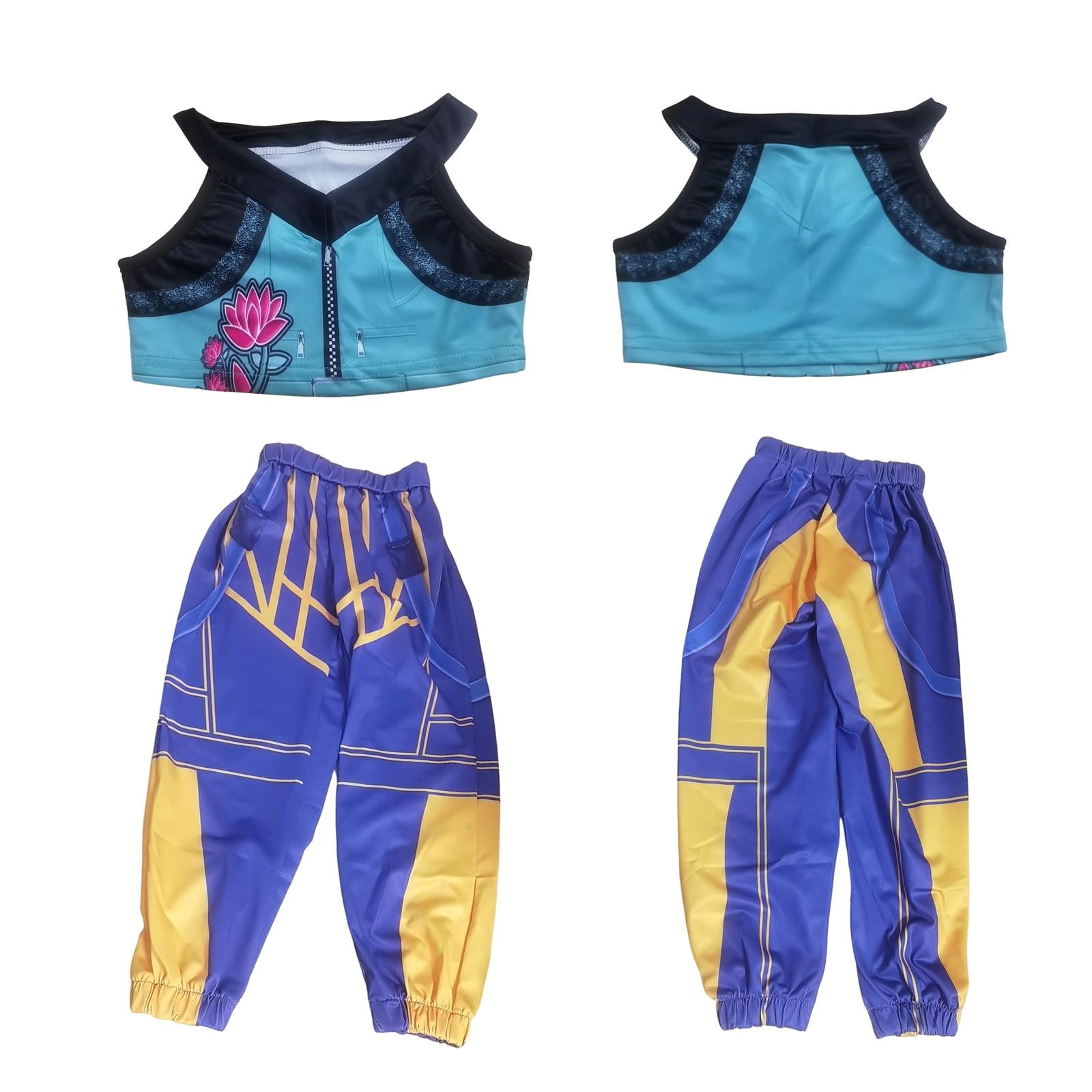 Girl's Pop Star Halloween Costume Birthday Party Rumi Halloween Costumes Crop Top Skirts Kids Takedown Pop Singer Rumi Outfit