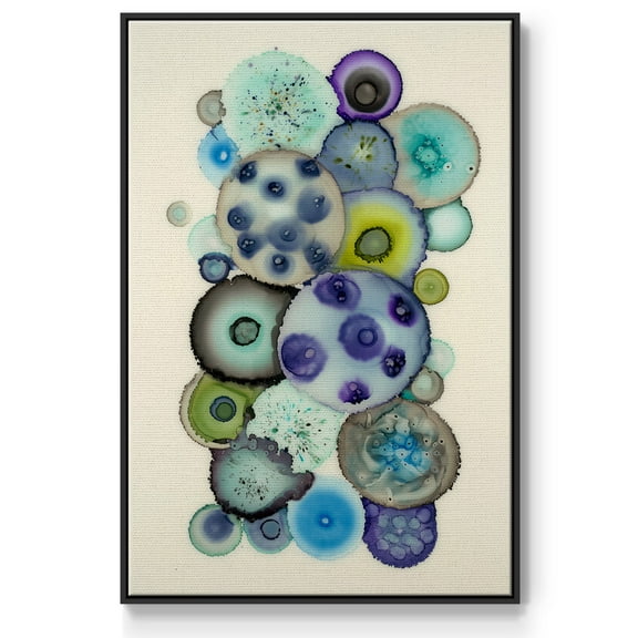 Geodes II Framed Premium Gallery Wrapped Canvas - Ready to Hang - 17 x 25 - Black Floating Frame