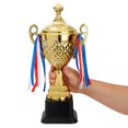 thumbnail image 6 of Juvale Gold Trophy Cup - Tournament & Championship Trophy Award - Versatile Awards for Soccer, Basketball & Golf - Rewards for Adults & Kids - 15.2 x 7.5 x 5 in, 6 of 9