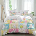 thumbnail image 2 of Spring Easter Bedding 3 Piece Duvet Cover Set Queen Size, Plaid Bunny Eggs Checkered Farmhouse Soft Microfiber Comforter Cover with Zipper Closure & Pillowcases, Wrinkle & FadeResistant Quilt Cover, 2 of 9