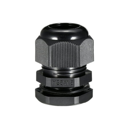 

M25 Cable Glands Waterproof Plastic Joint Adjustable Locknut Black for 12mm-15mm Dia Cable Wire