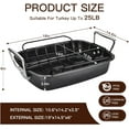 Nonstick Turkey Roasting Pan with Rack, 17 x 13 Inch Large Chicken