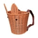 thumbnail image 3 of Cesta de picnic tejida a mano con correas para los hombros de ratán PP para niños, cesta para recoger hojas de té para acampar al libre y pescar., 3 of 8