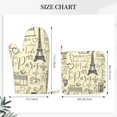 thumbnail image 3 of DouZhe Oven Mitts and Pot Holders Sets, Retro Paris Tower Graffiti Prints Non-Slip Heat Resistant Kitchen Oven Silicone Glove, 3 of 7