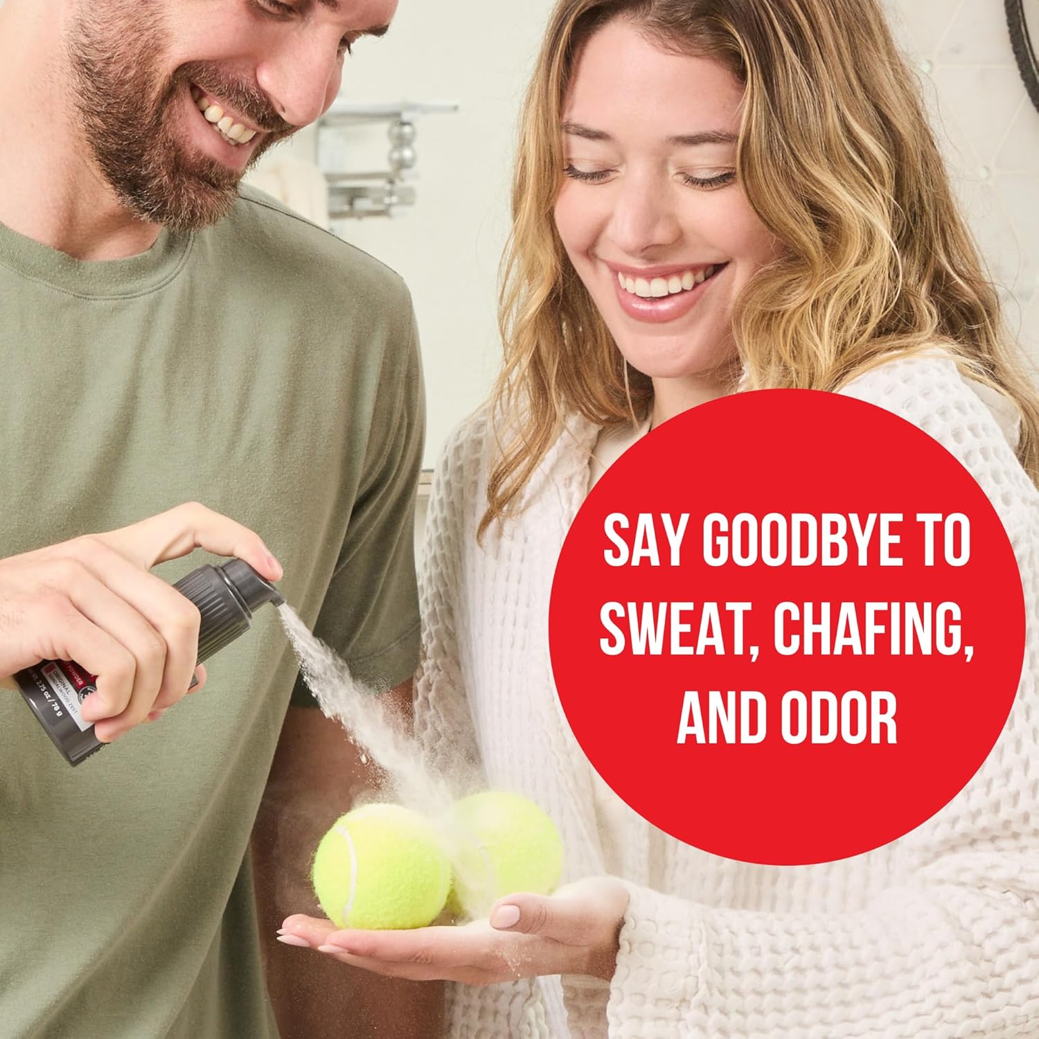 Happy Nuts Comfort Powder Spray, Anti-Chafing Body Powder Spray for Men, Aluminum Free, Vegan, 2.75 Oz