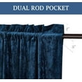 thumbnail image 3 of Chezmoi Collection Lux Navy Blue Crushed Velvet Curtains 2 Panel Set, Room Darkening Luxury Distressed Velvet Rod Pocket Window Drapes for Living Room Bedroom 50" W x 72" L, 3 of 9