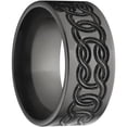 thumbnail image 3 of 10mm Flat Black Zirconium Ring with a Milled Celtic Design, 3 of 3