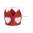thumbnail image 2 of GOOHOCHY 1 banda para el cabello para niños, corona 3D con patrón de corazón, diadema para fiesta de cumpleaños para niños (rojo), 2 of 7
