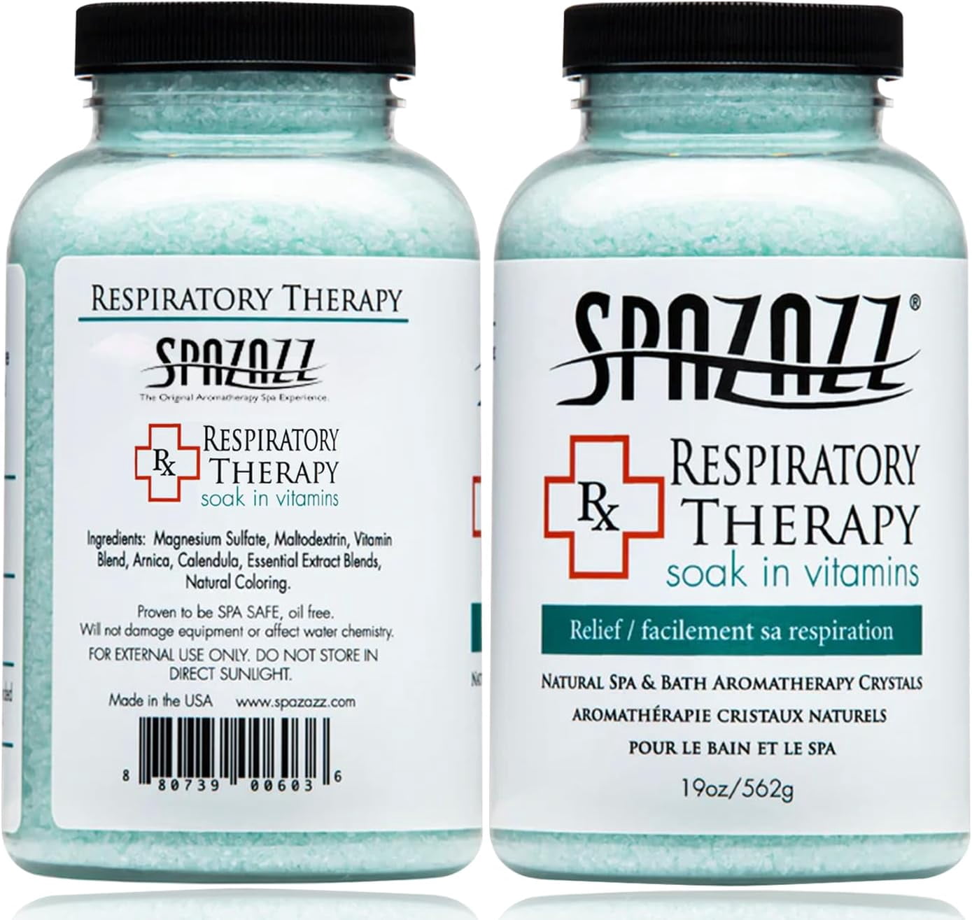 Spazazz Aromatherapy Spa and Bath Crystals - Respiratory Therapy (2 Pack)