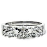Pompeii Platinum 1/3ct SI Diamond Engagement Ring Setting Set (G/H,SI)