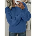 thumbnail image 1 of Chandail-Over à Col Rond pour Femmes Cozy - Tricot Doux à Manches Longues Couleur Unie pour Garde-Robe, 1 of 13