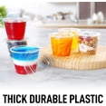 thumbnail image 4 of Tutuviw 50 Pcs 5oz Disposable Plastic Jello Shot Cups with Lids,Plastic Portion Cups,Condiment Containers,Stackable Plastic Condiment Cups for Slime,Candies,Sauces,Salad Dressings,Puddings, 4 of 8