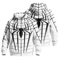 thumbnail image 2 of Spider Hero Pullover Hoodie, Distressed Graphic Printed Drawstring Kangaroo Pocket Sweatshirt for Men Halloween Cosplay, 2 of 5