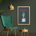 thumbnail image 2 of Halloween Wall Art with Frame, Zombie Hand in a Bloody Tea Cup with Happy Halloween Lettering Spiders, Printed Fabric Poster for Bathroom Living Room, 23" x 35", Grey Pale Rust Green, by Ambesonne, 2 of 2
