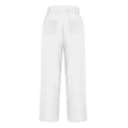 thumbnail image 5 of IDALL Linen Pants Women Petite Pants Women Spring And Summer Casual Cotton And Linen Long Pants Baleaf Pants Women Summer Pants White S, 5 of 6