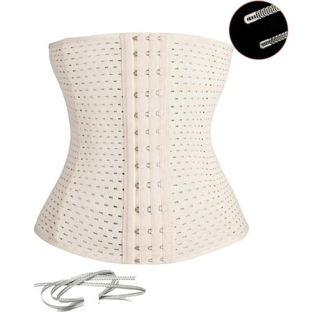 

Huachen Womens Ultra Firm Control Shapewear Waist Trainer Body Shaper Underbust Corset Cincher Tummy Slimmer Nipper Girdle Khaki/XXXL