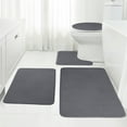 thumbnail image 6 of 4 Pcs Bathroom Mat Basic Foam Bathroom Rugs Soft Toilet Mats Water Absorption Non-Slip Bottom Mat Thick Quick-Dry Bath Rug Set for Bathroom, Shower, and Tub, 6 of 8