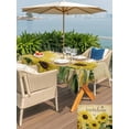 thumbnail image 5 of Outdoor Tablecloth with Umbrella Hole for Patio/Picnic/Party/Camping, Sunflowers Waterproof Table Cloth Rectangle Table Cover Washable, Retro Spring Botanical Blossom Flowers Bees (52"x 70"), 5 of 8