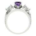 thumbnail image 4 of Clara Pucci 18K White Gold 1.925 Simulated Alexandrite Engraveable Engagement Ring + Wedding Band Set, 4 of 7