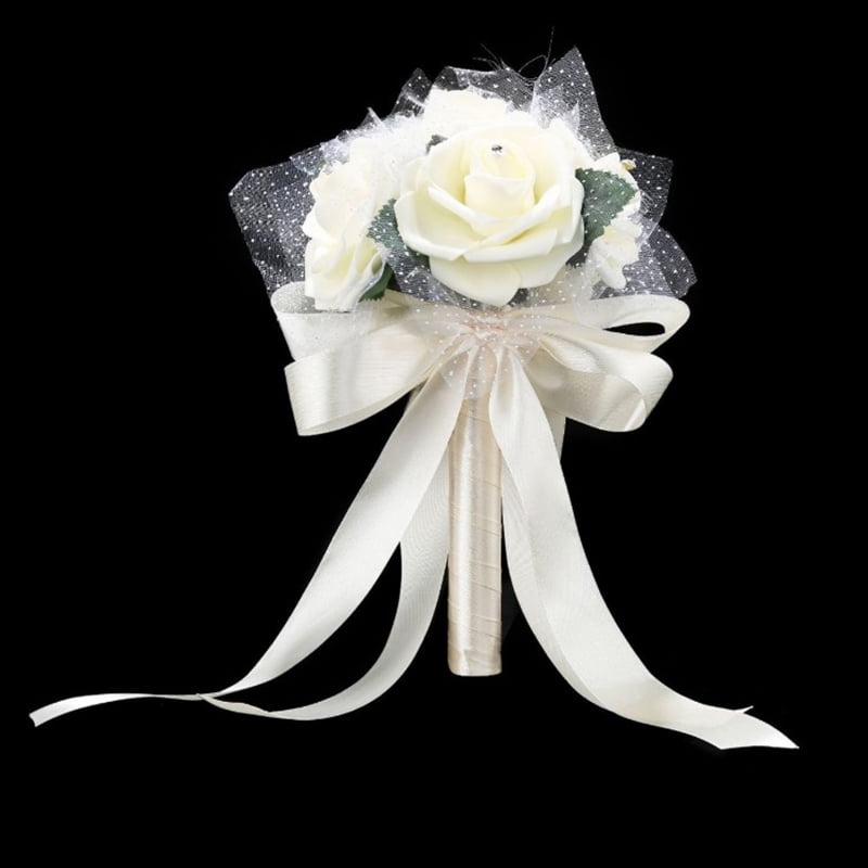 Decor Artificial Rose Silk Bouquet Bridesmaid Decoration Bridal Holding Flower 