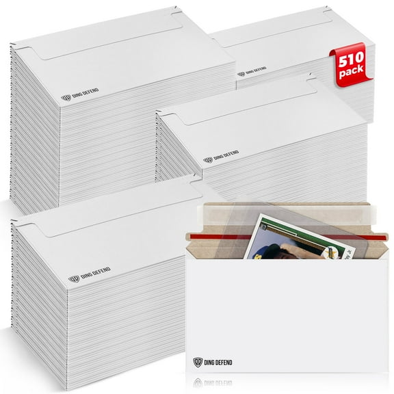 Storage Standard Card Shipping Envelopes, White - 510 Pack - 7 x 4.35 Inches Self-Adhesive Trading Cards, Perfect Fit for Semi-Rigid Sleeves, Top Loaders & Ding Defend Protectors