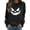 Black, variant on Stylish Women’s Hoodless Sweatshirt for Autumn Winter Fashion with Unique Patterned Round Neck Ideal for Casual Outings and Halloween Celebrations Grey S
