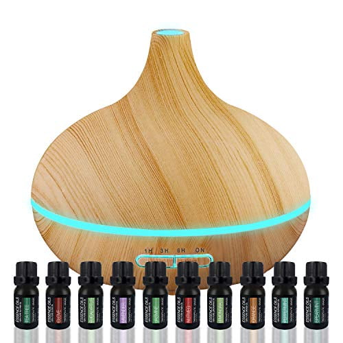 Pure Daily Care, Essential Oil Diffuser (300ml) & Top 10 Essential Oil