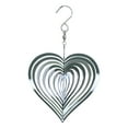 thumbnail image 1 of Corazón viento escultura inoxidable jardín cinético colgante césped giratorio Patio 3D Decoración Plata 10cm Sunnimix campanas de viento, 1 of 6