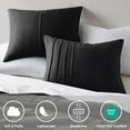 thumbnail image 4 of Regency Heights Twin/Twin XL Duvet Cover Set, Soft Washed Pleated Duvet Cover Twin/Twin XL, 2-Piece Dorm Bedding Set with Pillow Shams, Black, 4 of 12