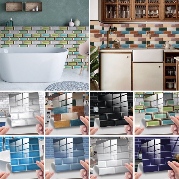 CUH Rustic Brick Stone Tile Application Backsplashes Tile Self Adhesive