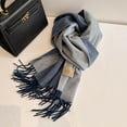 thumbnail image 4 of Bufanda de lana 100 % para mujer y hombre, estilo británico, tartán, cachemir liso, bufandas con borlas, bufanda cálida de invierno para mujer, chal 2024, 4 of 5