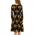 thumbnail image 3 of FKELYI Halloween Moon Cat Women Dresses Size M Comfortable Ladies A Line Dresses Knee Length Breathable Star Pumpkin Swing Skater Dress, 3 of 4
