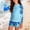 Blue, variant on Girls 2 Piece Rash Guard Swimsuits – Long Sleeve UPF 50+ Sun Protection Bathing Suit with Print,Surfing Swimsuit for Kids,Pink,14 Years