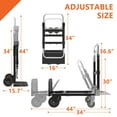 thumbnail image 3 of 3-in-1 Heavy Duty Folding Dolly, Convertible Hand Truck Portable Steel with Telescopic Handle & Dolly Cart with Rubber Wheels, 580LB Capacity,Black, 3 of 8
