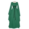 thumbnail image 2 of HAJWOH Halloween Costume Women Dresses Retro Long Sleeve Irish Halloween Dress Flowy Party Gown, 2 of 6