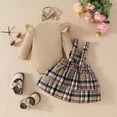 thumbnail image 5 of Baby Girl Valentine's Day Outfit Girls Short Sleeve Ribbed Romper Bodysuit Bowknot Plaid Suspender Skirts Outfits Pullover Romper Bodysuit Irish Day Baby Boy Outfit 6-9 Months, 5 of 9