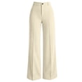 thumbnail image 6 of HomeDM Wide Leg Dress Pants Women's High Waisted Waffle Knit Business Trousers Khaki Elegant Work Bottoms for Casual Size 3XL, 6 of 8