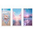 thumbnail image 2 of Designart "Pink and Turquoise Heart Beachside Romance" Beach Framed Wall Art Set Of 3 - Blue Coastal Beach Frame Gallery Wall Set For Home Decor, 2 of 6